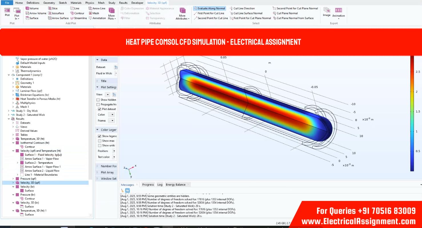 CFD Analysis of Heat Sink Thermal Performance COMSOL screenshot 1